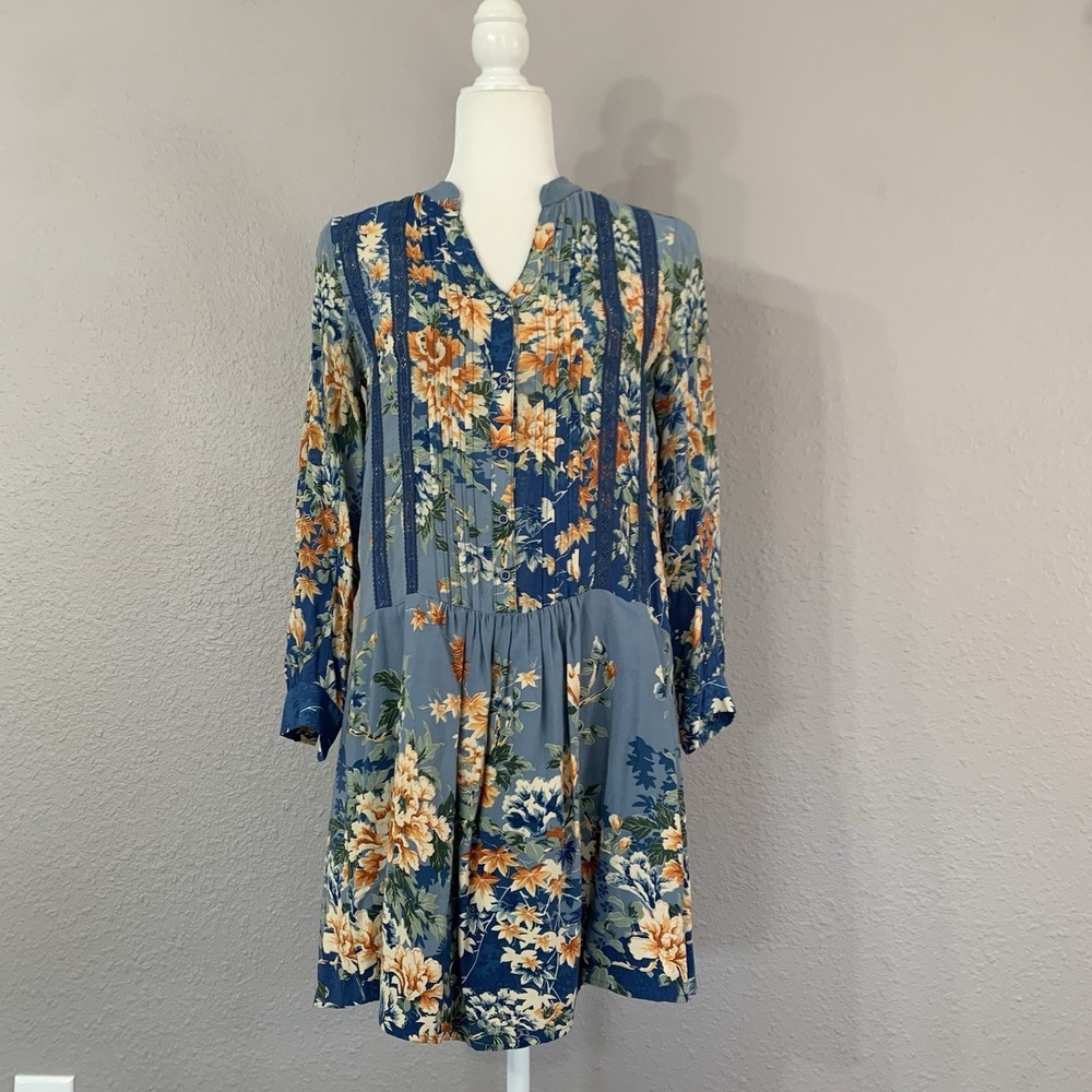 TINY Anthropologie Gaina‎ Size XXS Petite Pin tucked Pleated Drop Mini Dress